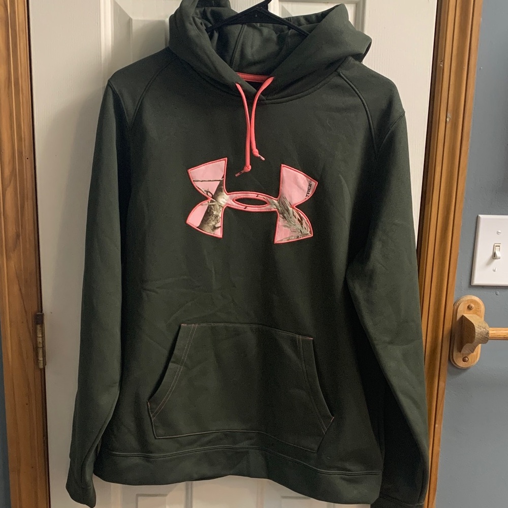 Under Armour Green ColdGear Hoody with Pink Camo